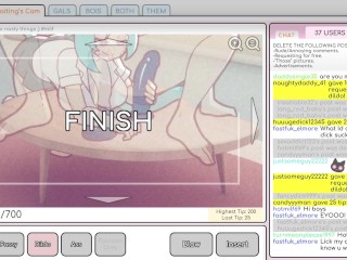 Nicole Risky Job #3 - Camgirl plays with a lesbian on webcam and squirt! - 100% Game