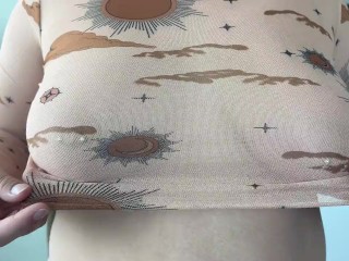 Big Natural Tits Mesh Top Try On Haul w/ NO PANTS + Pussy Flashing🤤