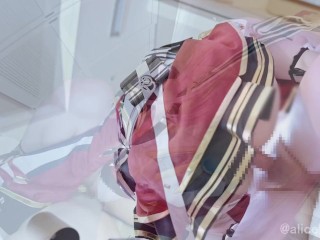 💖【AliceHolic13】Genshin Impact Charlotte Cowgirl & Glove-Handjob Triple Finish