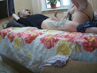 Stepmom makes an unforgettable deep blowjob and gets a mouthful of cum