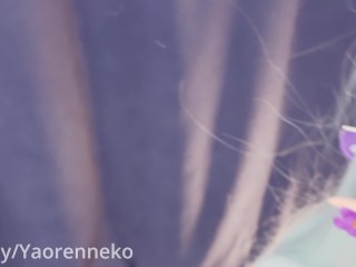 A recovery session with a blowjob from Mizuki Genshin Impact cosplay