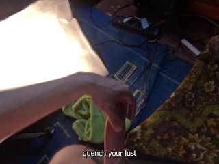 [eng sub] 4K - Dirty talk and moans as I jerk my big cock imagining our hot sex