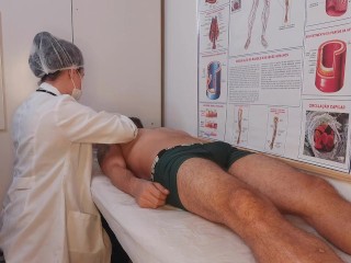 Nurse has her first patient with an erection!