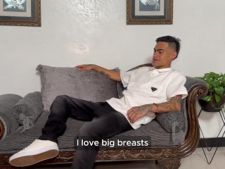 Therapist Verito Aguas treats DanyelMast’s porn obsession with tits out, riding and messy blowjob fi