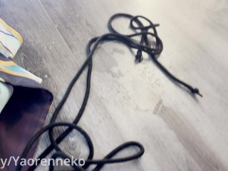 My first bondage squirt. Cosplay Robin and Firefly from Honkai: Star Rail