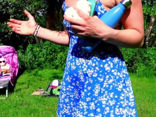 I try my Playboy Bikinni on my garden TRY ON & BACKSTAGE #216 (free version)