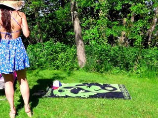 I try my Playboy Bikinni on my garden TRY ON & BACKSTAGE #216 (free version)