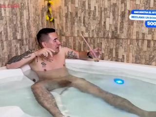 Latina MILF Kylei Eliish rides her boyfriend’s friend after catching him naked in her jacuzzi and gi