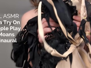 IRL ASMR | Trying on bras and playing with my nipples | Full video on Fansly!