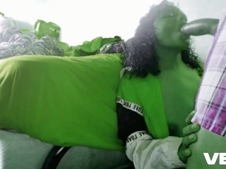 SHE HULK SUCKS THE HULKS HUGE COCK BIGGEST THICK DICK PARODY
