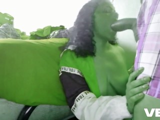 SHE HULK SUCKS THE HULKS HUGE COCK BIGGEST THICK DICK PARODY