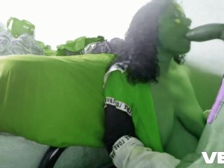 SHE HULK SUCKS THE HULKS HUGE COCK BIGGEST THICK DICK PARODY