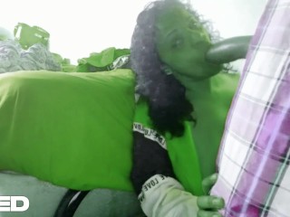 SHE HULK SUCKS THE HULKS HUGE COCK BIGGEST THICK DICK PARODY