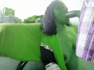 SHE HULK SUCKS THE HULKS HUGE COCK BIGGEST THICK DICK PARODY