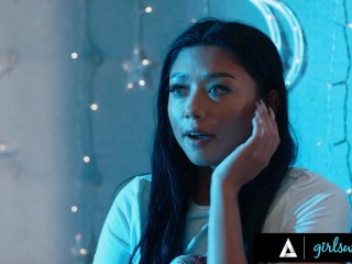 GIRLSWAY - Stacked MILF Reagan Foxx’s Tongue Fulfills Naughty Stepdaughter Gia DiBella’s Desires