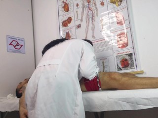 Nurse has her first patient with an erect penis!