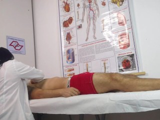 Nurse has her first patient with an erect penis!