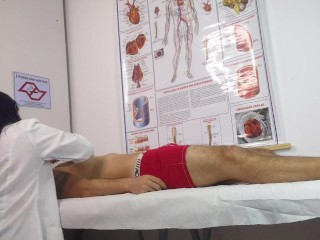 Nurse has her first patient with an erect penis!