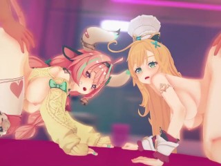 【原神 乱交セックス2】エスコフィエ,ヴァレサが集団エッチする3Dエロアニメ動画(Escoffier,Varesa group orgy sex2.)