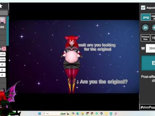 18+ vroid studio VRM Posing Desktop VRM Adjuster / making a vore Comic