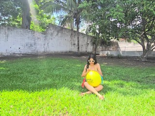 Blow to pop in open air with punch balls balloons (Full video on C4S / MV / OF / Membersite)