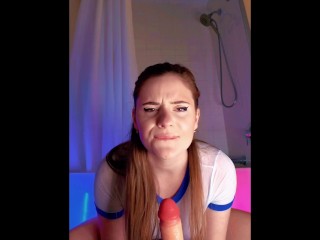 JOI/ POV: step sis trying to fit your big cock in tight pussy, talk to you dirty