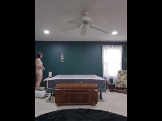 Nakie chore time- making the bed