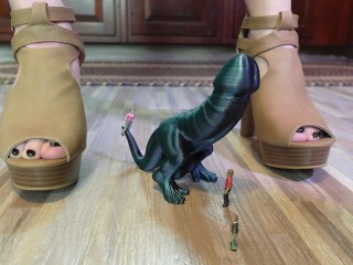 I have gone on a rampage in My heels with My friend Dino Dick, We love crushing little bugs who dare
