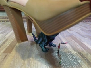 I have gone on a rampage in My heels with My friend Dino Dick, We love crushing little bugs who dare