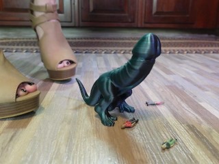 I have gone on a rampage in My heels with My friend Dino Dick, We love crushing little bugs who dare