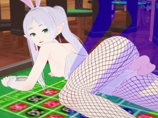 Frieren (Bunny Girl) and I have intense sex in the casino. - Sousou no Frieren Hentai