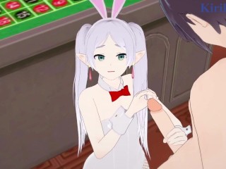 Frieren (Bunny Girl) and I have intense sex in the casino. - Sousou no Frieren Hentai