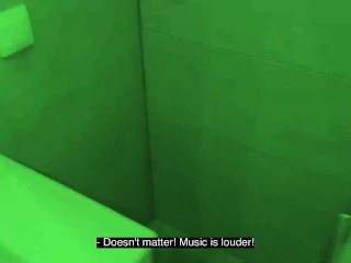 Rough sex with a stranger in the toilet of a night club, while somebody is trying to get inside