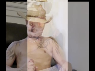 Big White Cowboy Cock Unleashes Rope After Rope of Hot Cum Flying Across The Room - Cum Fetish
