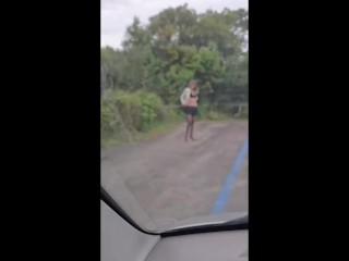 Street Hooker Sucks Without Condom (Bareback) for Cash in Car