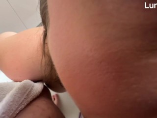 I’m get fucked in my bathroom. I put his cock my mouth to make deep throats - Luna Doll