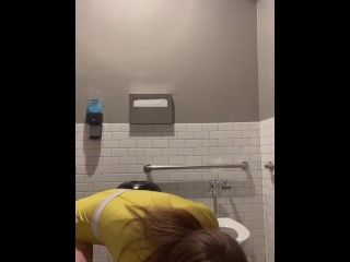 PussyRanger Public Bathroom Dildo Play