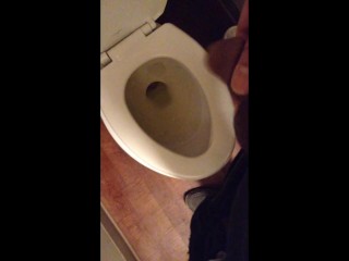 Taking a very desperate public toilet piss at the bank (felt so good to finally get to piss)