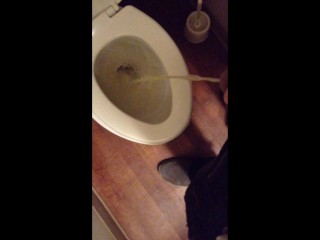 Taking a very desperate public toilet piss at the bank (felt so good to finally get to piss)