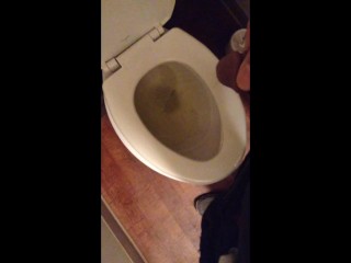 Taking a very desperate public toilet piss at the bank (felt so good to finally get to piss)