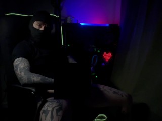 Masked Tattooed Man Strokes Hard Cock Censor Teasing Kink Custom Video Preview Omen Bunny OnlyFans