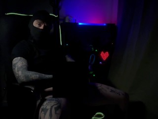 Masked Tattooed Man Strokes Hard Cock Censor Teasing Kink Custom Video Preview Omen Bunny OnlyFans