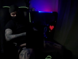 Masked Tattooed Man Strokes Hard Cock Censor Teasing Kink Custom Video Preview Omen Bunny OnlyFans