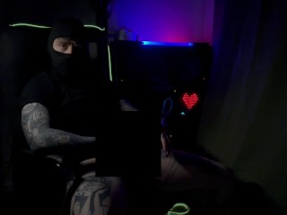 Masked Tattooed Man Strokes Hard Cock Censor Teasing Kink Custom Video Preview Omen Bunny OnlyFans