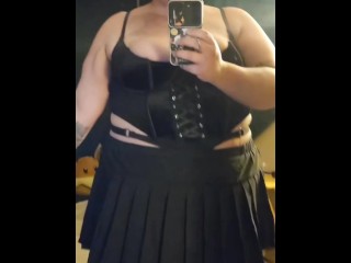 Showing off my legs and feet in a skirt