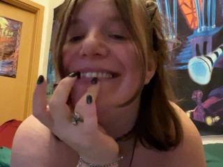 Nymeria Malfoy eats her own cum after extremely hard orgasm