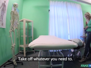 Sexy Blonde MILF give Doctor an Emergency Massage - Fake Hospital