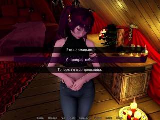 slutty succubus rubs my cock with her foot until I stain it with cum