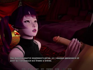 slutty succubus rubs my cock with her foot until I stain it with cum