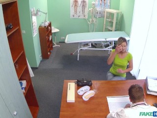 Blonde MILF thinks MY BIG COCK will cure her illness - Fake Hospital